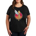 ハイブリッド アパレル レディース カットソー トップス Trendy Plus Size Tinkerbell Graphic T-shirt Black(4)