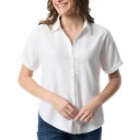 グロリアバンデービルト レディース カットソー トップス Women's Daisy Drop-Hem Button Shirt White
