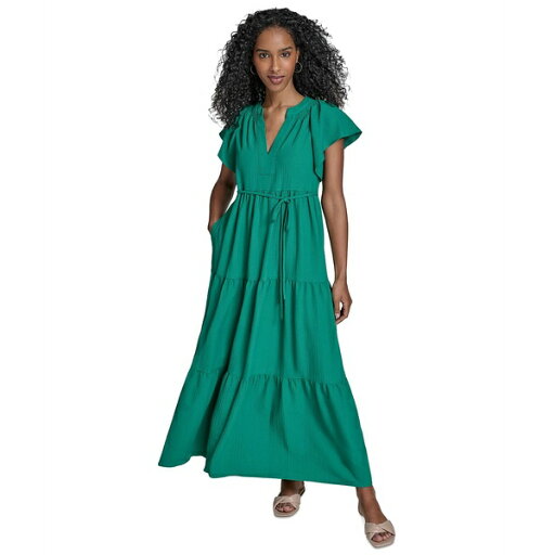 カルバンクライン レディース ワンピース トップス Women's Split-Neck Tiered Maxi Dress Meadow カルバンクライン レディース ワンピース トップス Women's Split-Neck Tiered Maxi Dress Meadow