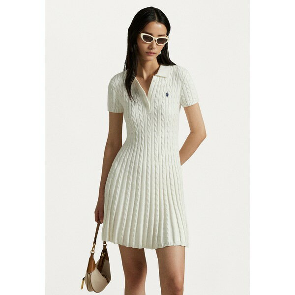 ラルフローレン レディース ワンピース トップス SWEATER A LINE DRESS - Jumper dress - white