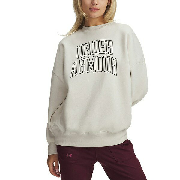 アンダーアーマー レディース パーカー・スウェットシャツ アウター Women's Rival Fleece Oversized Varsity Sweatshirt Summit White / / Black(4)