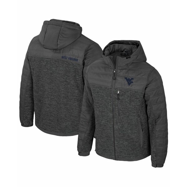 コロシアム メンズ ジャケット＆ブルゾン アウター Men's Charcoal West Virginia Mountaineers Nightman Full-Zip Hoodie Puffer Jacket Charcoal