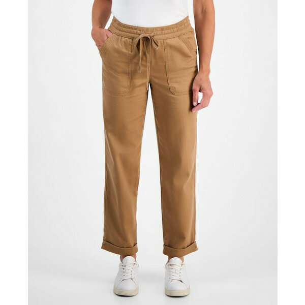 スタイルアンドコー レディース カジュアルパンツ ボトムス Petite Drawstring-Waist Tapered Utility ..