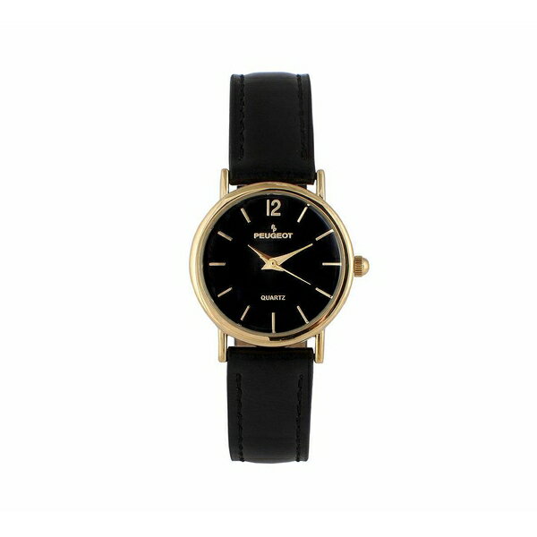 ץ硼 ǥ ӻ ꡼ Women's Classic Easy Read Black Watch with Black Leather Strap Black