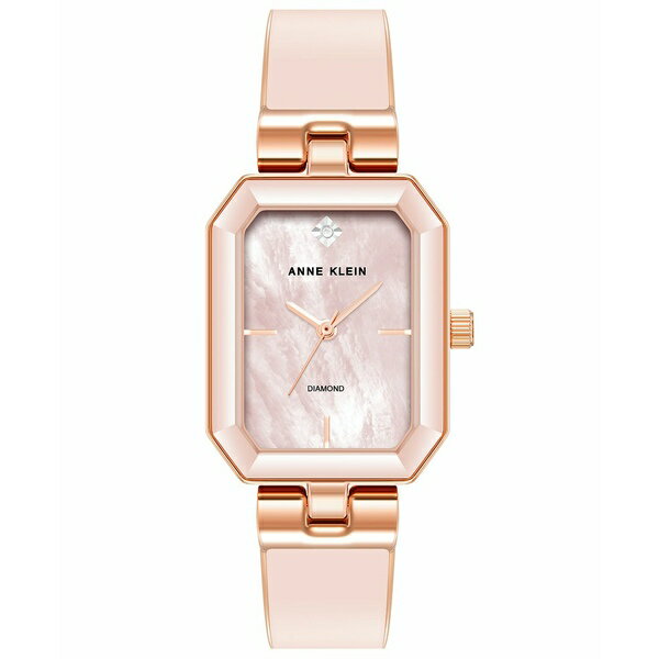 アンクライン レディース 腕時計 アクセサリー Women's Quartz Enamel Alloy Bangle Watch, 24mm x 37.5mm Rose Gold-Tone