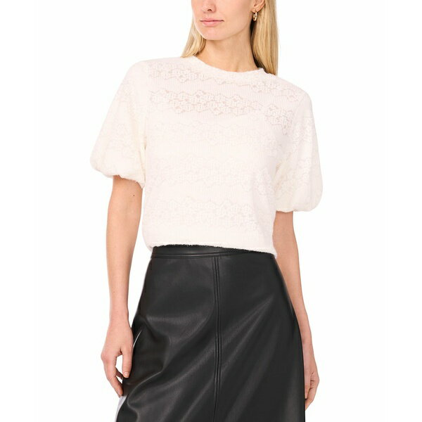 ヴィンスカムート レディース カットソー トップス Women's Puff Sleeve Crewneck Top New Ivory