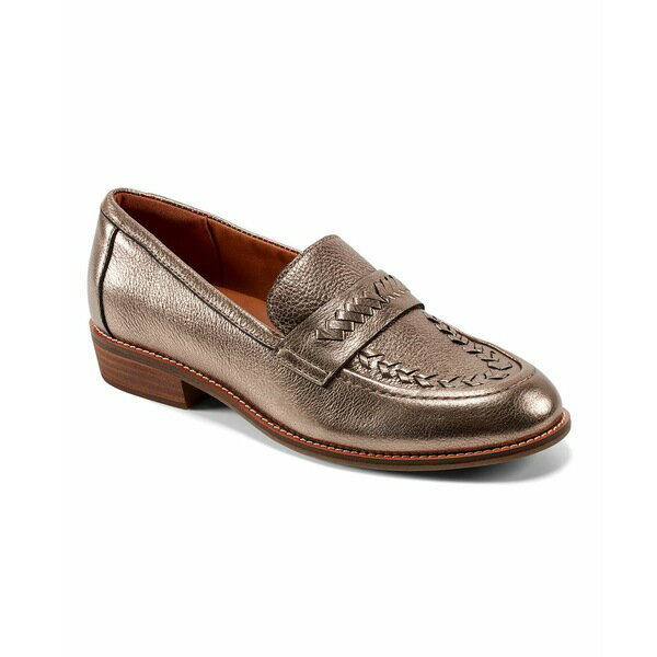 アース レディース スリッポン・ローファー シューズ Women's Edith Woven Slip-On Loafers Rose Gold Leather