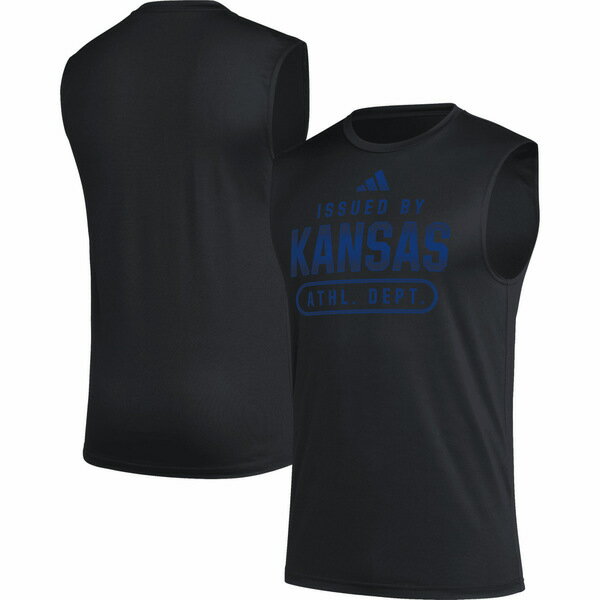 アディダス タンクトップ  メンズ アディダス メンズ Tシャツ トップス Kansas Jayhawks adidas Sideline AEROREADY Pregame Tank Top Black
