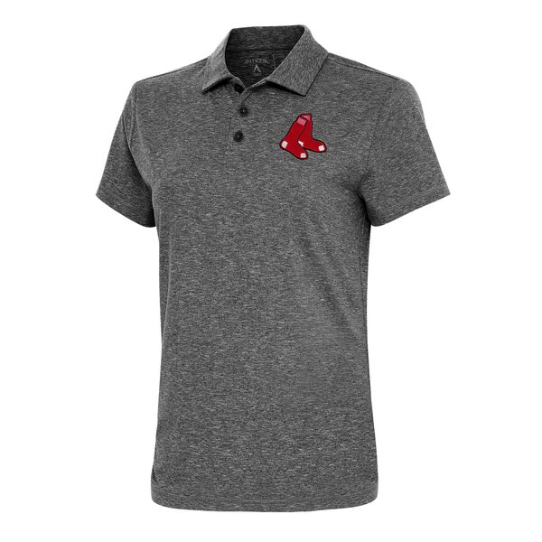 アンティグア レディース ポロシャツ トップス Boston Red Sox Antigua Women's Motivated Polo Heather Black