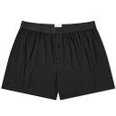 サンスペル メンズ カジュアルパンツ ボトムス Sunspel Superfine One Button Boxer Shorts Black