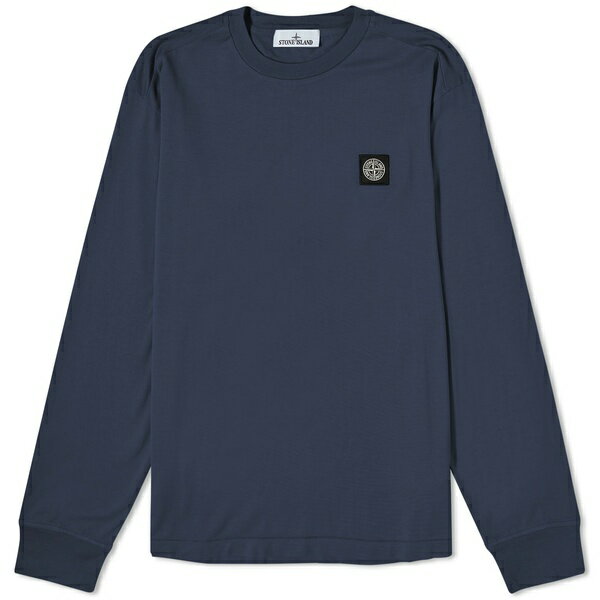 ȡ󥢥  T ȥåץ Stone Island Long Sleeve Patch T-Shirt Blue