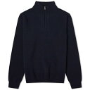 サンスペル メンズ ニット&セーター アウター Sunspel Lambswool Half Zip Knit Blue