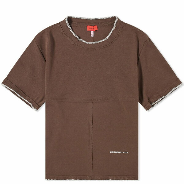 å ǥ  ȥåץ Eckhaus Latta Lapped Baby T-Shirts Brown