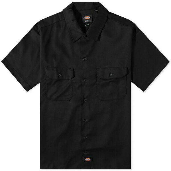 ディッキーズ メンズ シャツ トップス Dickies Short Sleeve Work Shirt Black