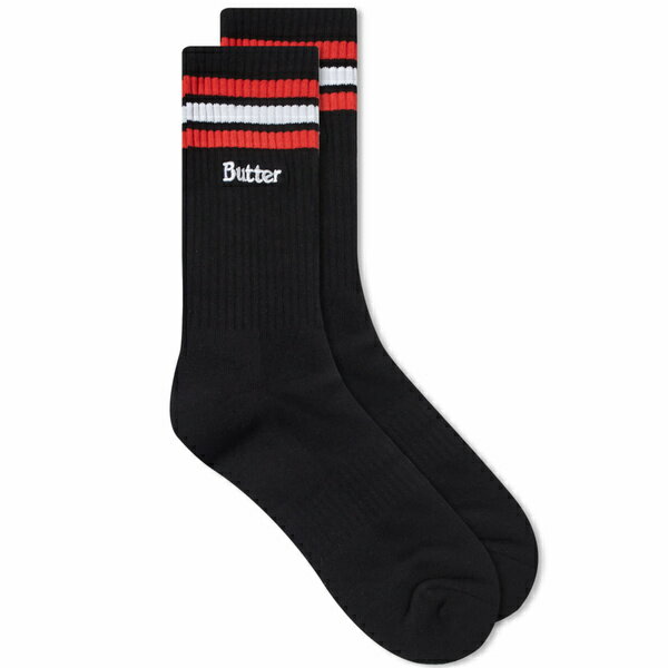 o^[ObY Y C A_[EFA Butter Goods Stripe Socks Black