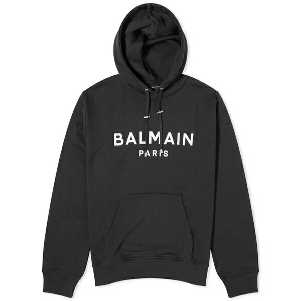 Хޥ  ѡåȥ  Balmain Paris Logo Hoodie Black