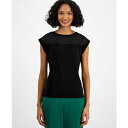 バースリー レディース シャツ トップス Women's Crewneck Cap-Sleeve Blouse, Created for Macy's Black