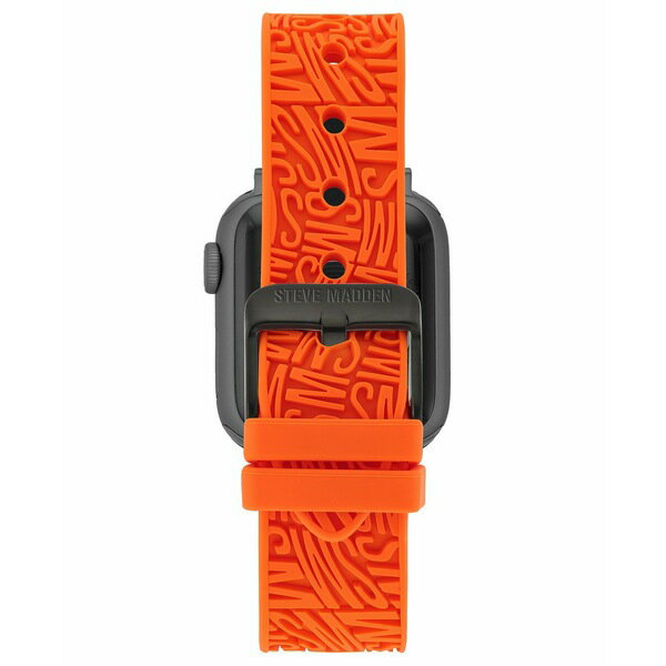 スティーブ マデン レディース 腕時計 アクセサリー Women s Orange Silicone Debossed Swirl Logo Band Compatible with 38/40/41mm Apple Watch Orange Black