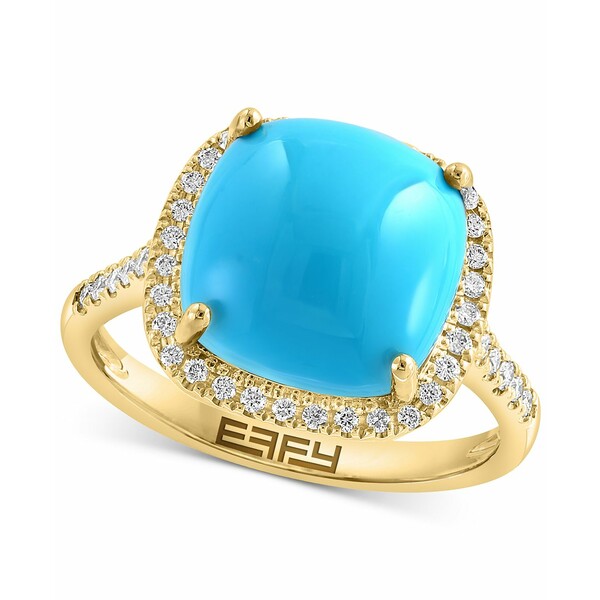 ターコイズ エフィー コレクション レディース リング アクセサリー EFFY&reg; Turquoise & Diamond (1/4 ct. t.w.) Halo Ring in 14k Gold Yellow Gold