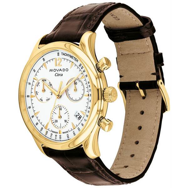 モバド モバド レディース 腕時計 アクセサリー Men's Heritage Circa Swiss Quartz Chronograph Brown Genuine Leather Strap Watch 43mm Brown