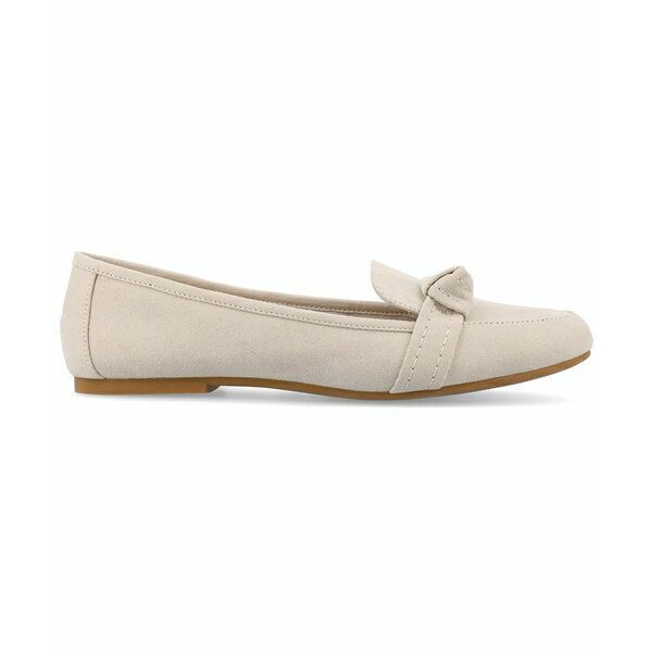 ジャーニーコレクション レディース スリッポン・ローファー シューズ Women's Marci Slip On Flats Bone Faux Suede- Polyester, Polyurethane