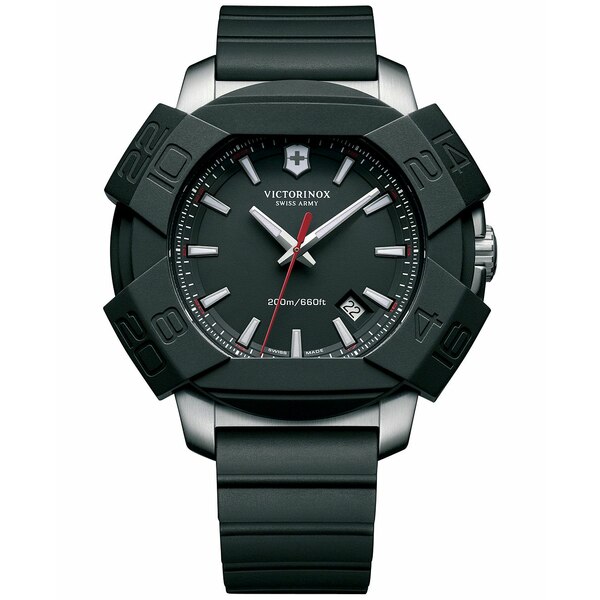 ビクトリノックス ビクトリノックス レディース 腕時計 アクセサリー Men's I.N.O.X. Black Rubber Strap Watch 43mm 241682.1 No Color