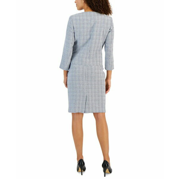 ル スーツ レディース ジャケット＆ブルゾン アウター Tweed Four-Button Jacket & Pencil Skirt Suit Regular & Petite Sizes Cabana Blue Multi