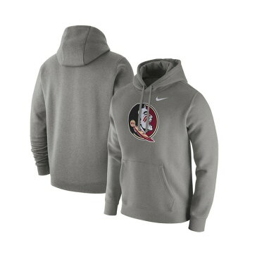 ナイキ メンズ パーカー・スウェットシャツ アウター Men's Heathered Gray Florida State Seminoles Logo Club Fleece Pullover Hoodie Heathered Gray