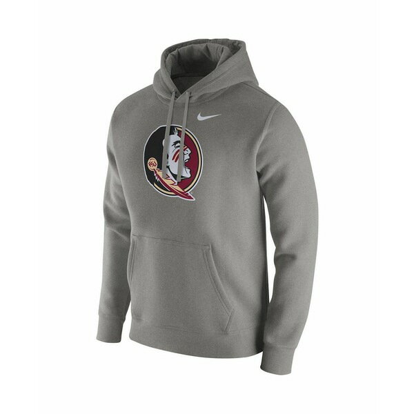 ナイキ メンズ パーカー・スウェットシャツ アウター Men's Heathered Gray Florida State Seminoles Logo Club Fleece Pullover Hoodie Heathered Gray