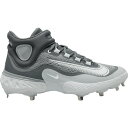 ナイキ メンズ 野球 スポーツ Nike Men 039 s Alpha Huarache Elite 4 Mid Metal Baseball Cleats Grey/White