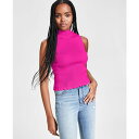 バースリー レディース カットソー トップス Women's Mock-Neck Scalloped-Hem Ribbed Top, Created for Macy's Jazz Berry