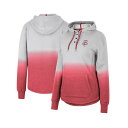 コロシアム レディース パーカー・スウェットシャツ アウター Women's Gray, Red Wisconsin Badgers Aurelia Dip-Dye Quarter-Snap Pullover Hoodie Gray, Red