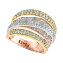 GtB[ RNV fB[X O ANZT[ EFFY&reg; Diamond Multirow Crossover Statement Ring (1-3/8 ct. t.w.) in 14k Gold, White Gold & Rose Gold Tri- Tone