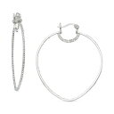 V AC X~X? fB[X sAXCO ANZT[ Platinum Over Sterling Silver Earrings, Crystal In-and-Out Hoop Earrings No Color