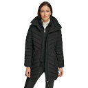 ダナ キャラン ニューヨーク レディース ジャケット＆ブルゾン アウター Women 039 s Bibbed Hooded Lightweight Puffer Coat, Created for Macy 039 s Black