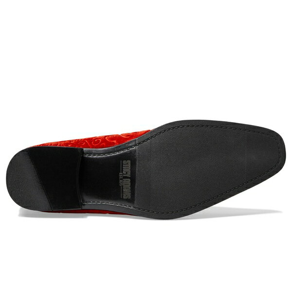 ステイシーアダムス メンズ スリッポン・ローファー シューズ Saunders Velour Slip-On Red