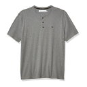 カルバンクライン メンズ シャツ トップス Short Sleeve Henley Ribbed Logo T-Shirt Medium Grey Heather(4)