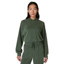 スウェッティベティ レディース パーカー・スウェットシャツ アウター Sand Wash Cloudweight Crop Hoodie Trek Green