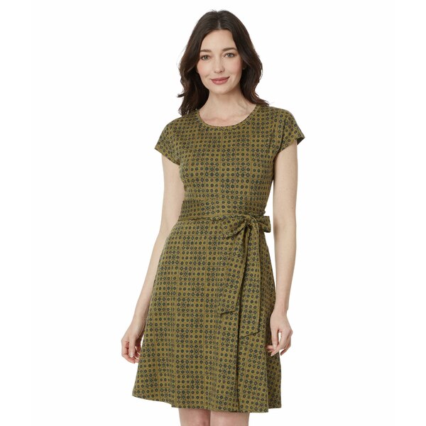 ɡ ɥ ǥ ԡ ȥåץ Cue Wrap Short Sleeve Dress Green Moss Geo ...