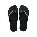 ハワイアナス メンズ サンダル シューズ Brazil Logo Flip Flop Sandal Black/Black