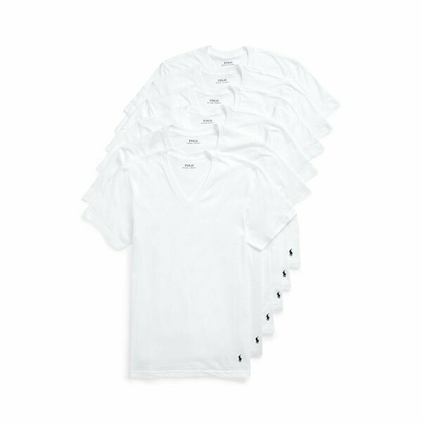 楽天astyラルフローレン メンズ シャツ トップス Classic Fit V-Necks 6 White/Cruise Navy PP