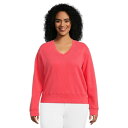 モッドドック レディース パーカー・スウェットシャツ アウター Deep V-Neck Long Sleeve Sweatshirt Glazed Cherry