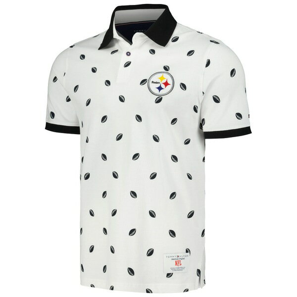 トミー ヒルフィガー メンズ ポロシャツ トップス Pittsburgh Steelers Tommy Hilfiger Bryce Pique Polo White