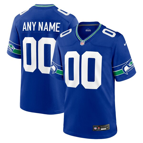 楽天astyナイキ メンズ ユニフォーム トップス Seattle Seahawks Nike Throwback Custom Jersey Royal