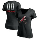 t@ieBNX fB[X TVc gbvX Atlanta Braves Fanatics Branded Women's Personalized Any Name & Number Midnight Mascot VNeck TShirt Black