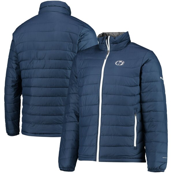 コロンビア メンズ ジャケット＆ブルゾン アウター Penn State Nittany Lions Columbia Powder Lite OmniHeat Reflective FullZip Jacket Navy