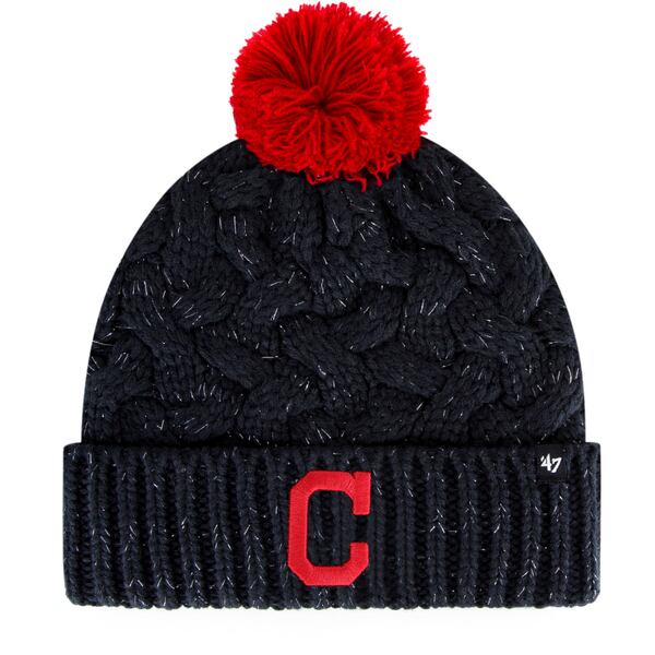 フォーティーセブン レディース 帽子 アクセサリー Cleveland Indians '47 Women's Knit Cuffed Hat with Pom Navy