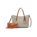 MKFRNV fB[X z ANZT[ Gianna Women's Tote with matching Wallet by Mia K Cognac brown