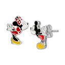 fBYj[ fB[X sAXCO ANZT[ Children's Mickey & Minnie Mouse Mismatched Stud Earrings in Sterling Silver and Enamel Sterling Silver