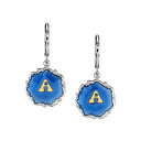 2028 fB[X sAXCO ANZT[ Silver Tone Blue Enamel Gold Tone Initial Earrings A